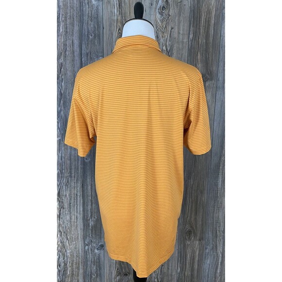 DUNNING Golf Polo Men's Size XL Orange/Navy Stripe Polyester/Spandex - Picture 3 of 9